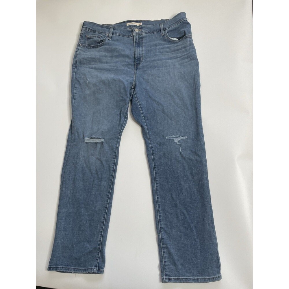 Levis 724 Jeans Womens 18W Blue High Rise Straight Light Wash Stretch Denim